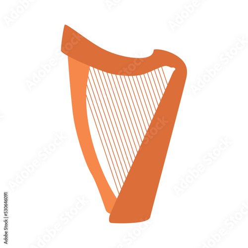Vászonkép Isolated orange irish harp icon Vector