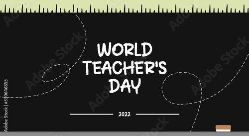 World Teachers Day Vector art for promotion or celebration. Blackboard color simple style design