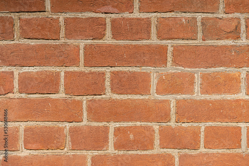 Empty old red brick wall background