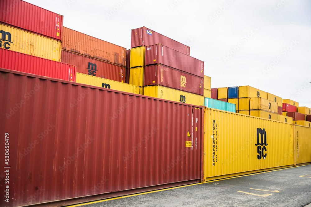 Klaipeda Lithuania 20220724 Logo of MSC shipping container