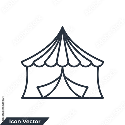 circus tent icon logo vector illustration. circus tent building symbol template for graphic and web design collection