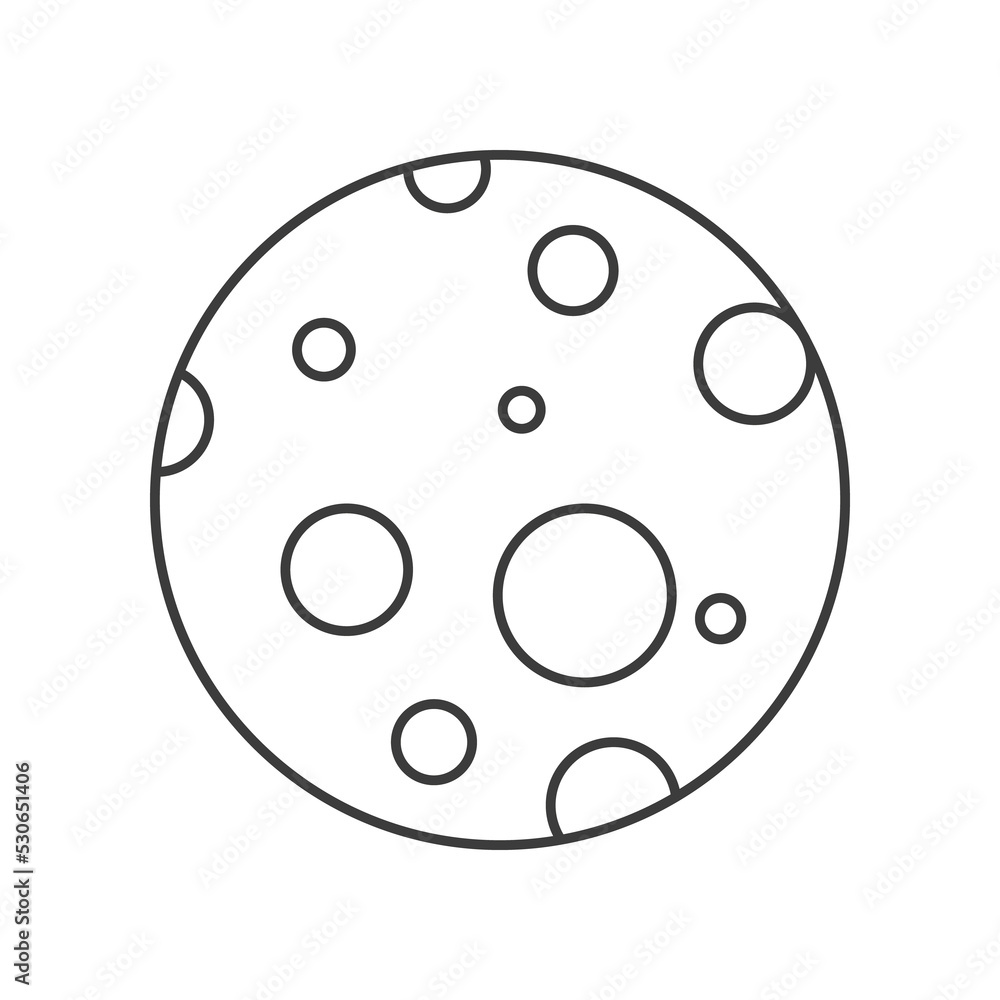 Moon concept line icon. Simple element illustration. Moon concept outline symbol design from space set. Can be used for web and mobile on white background Moon concept line icon. Simple element illustration. Moon concept outline symbol design from space set. Can be used for web and mobile on white background