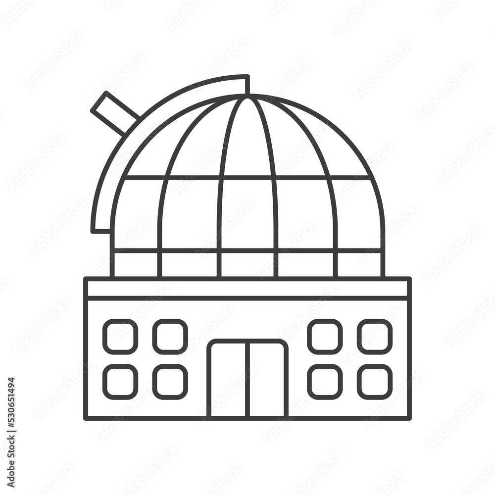 Observatory concept line icon. Simple element illustration. Observatory concept outline symbol design from space set. Can be used for web and mobile on white background