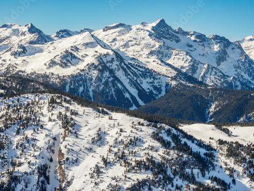 Mountain range in Baqueira ski fields, Catalonia