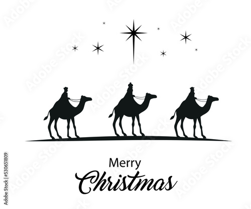 Christmas nativity scene with baby Jesus, Mary and Joseph in the manger.Traditional christian christmas story. Vector illustration for children. eps 10