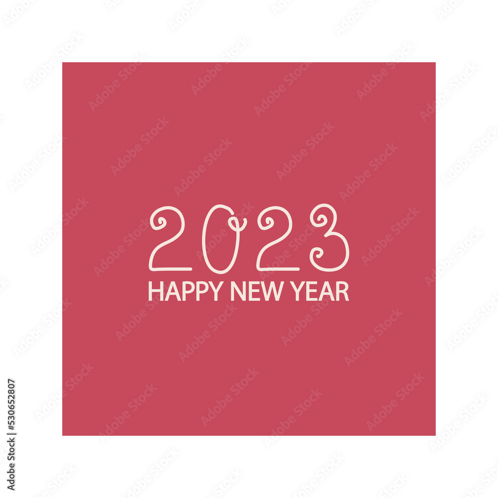 Happy New Year 2023! Vector for design New Year greeting card, cover, logo.