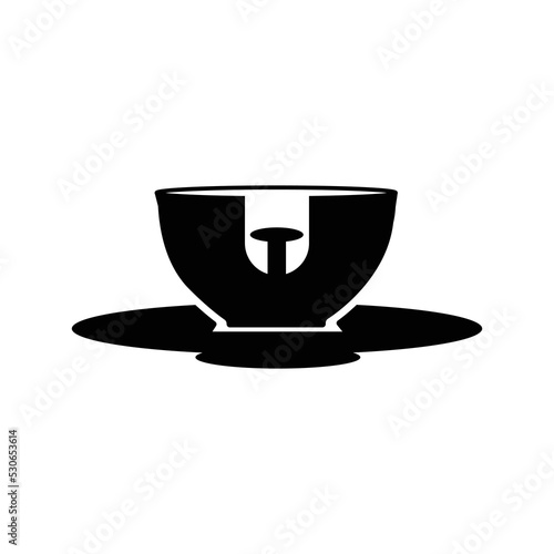 Park cup swing mad tea icon | Black Vector illustration |