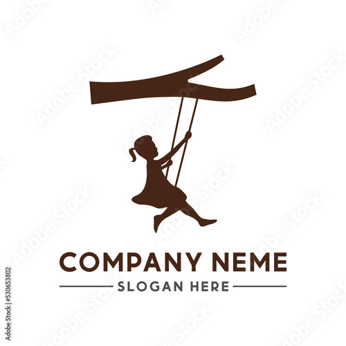 child tree swing logo design
