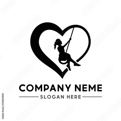 child tree swing logo design