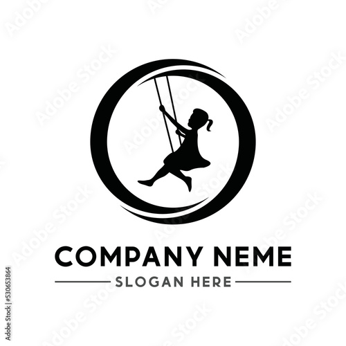 child tree swing logo design