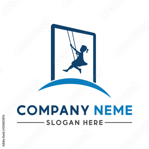 child tree swing logo design