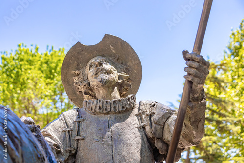 Detail of the head of the statue of Don Quixote photo