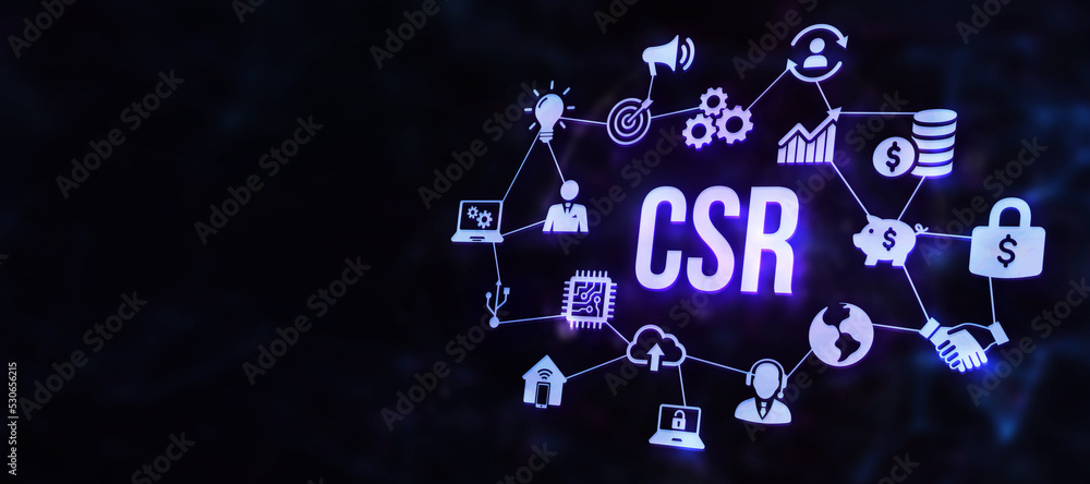 Internet, business, Technology and network concept. CSR abbreviation, modern technology concept. 3d illustration. Internet, business, Technology and network concept. CSR abbreviation, modern technology concept. 3d illustration.