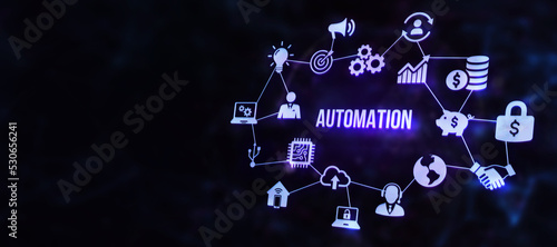 Internet, business, Technology and network concept. Automation Software concept as an innovation. 3d illustration.