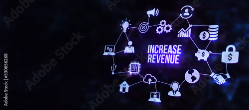 Internet, business, Technology and network concept. Increase revenue concept. 3d illustration.