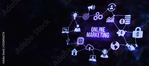 Internet, business, Technology and network concept. Digital Marketing Technology Solution for Online. 3d illustration.