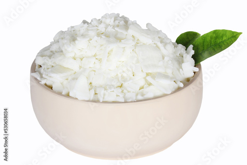 Soy wax on a white background. Soy wax for candles. isolated object.