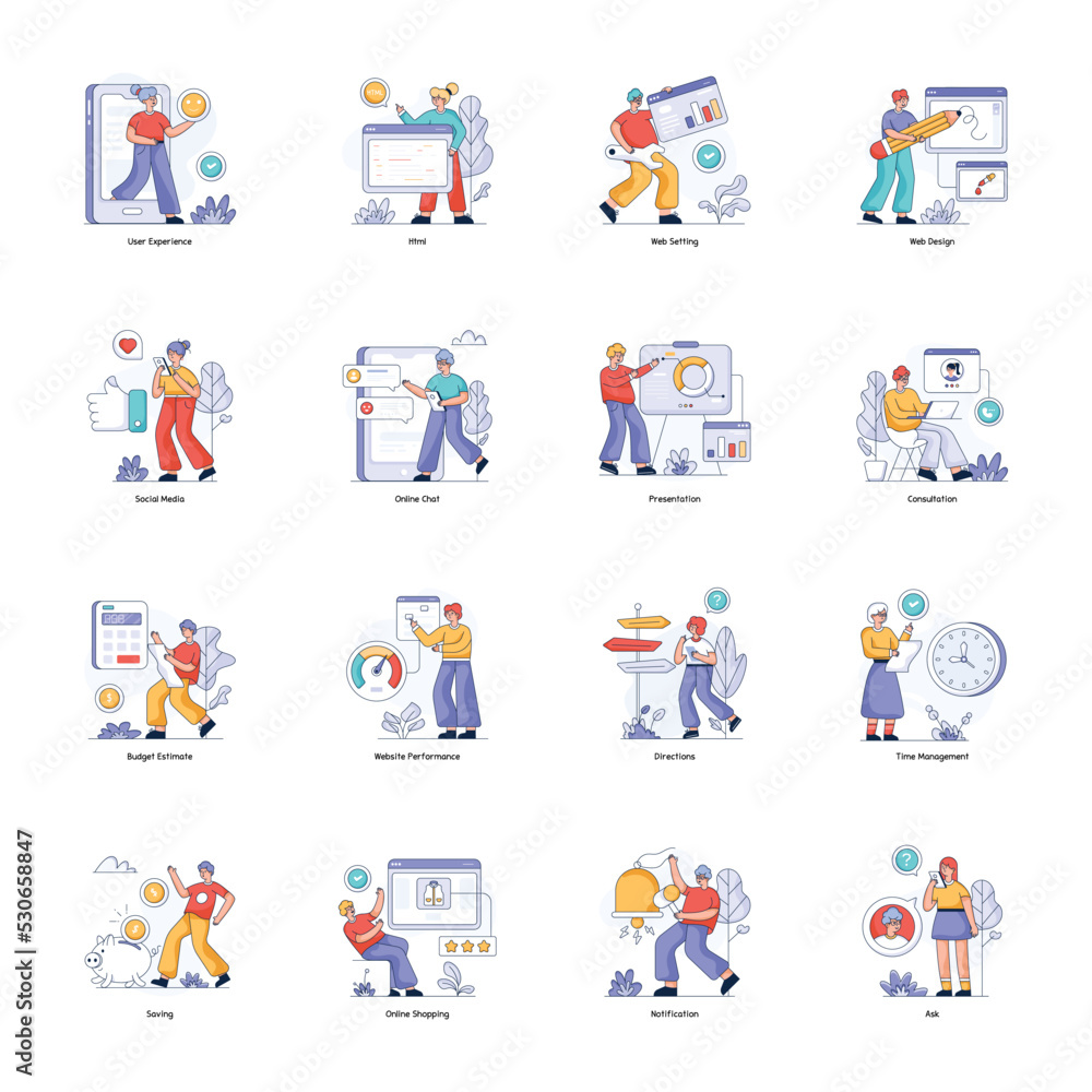 Business and Social Media Flat Illustrations
Business and Social Media Flat Illustrations