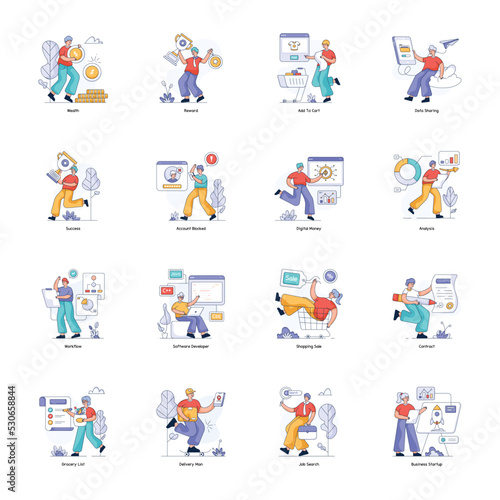 Pack of Business Flat Illustrations