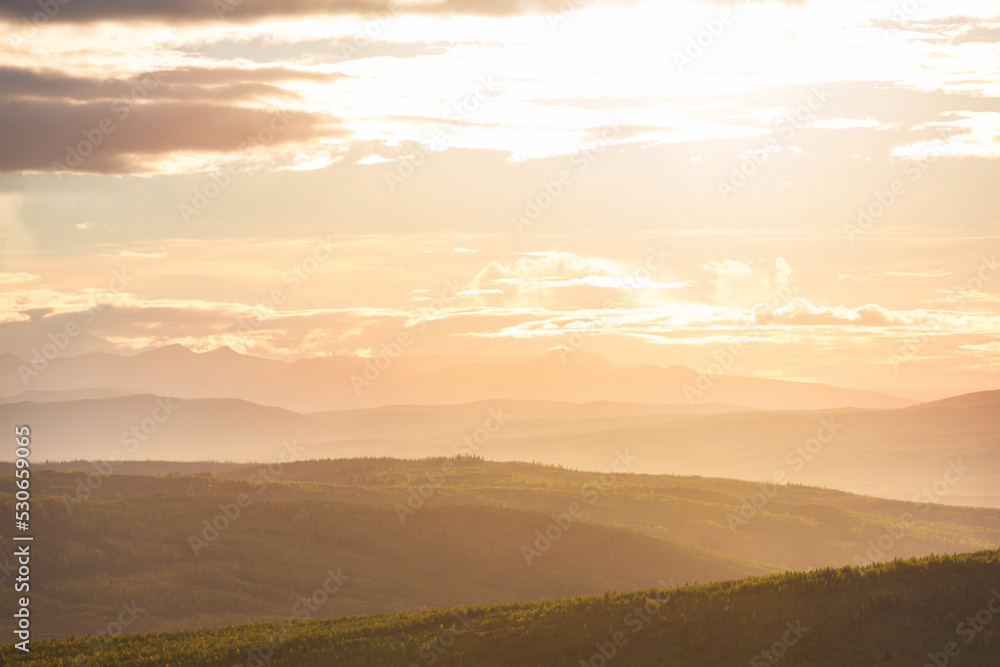 Mountains on sunset