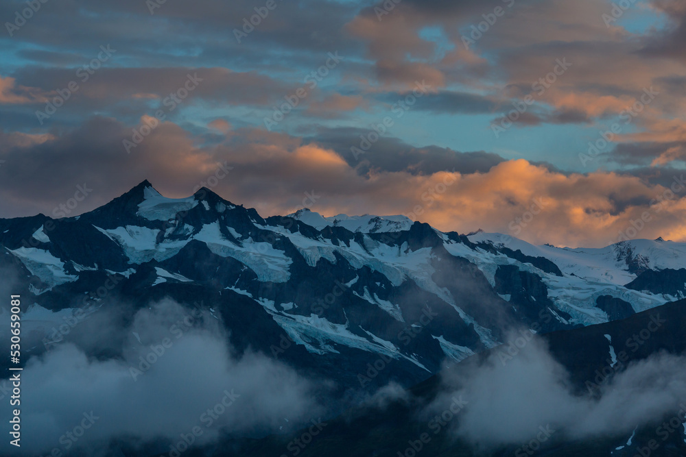 Mountains on sunset