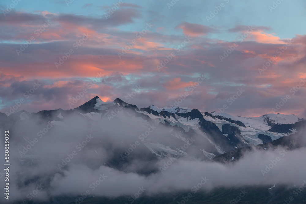 Mountains on sunset