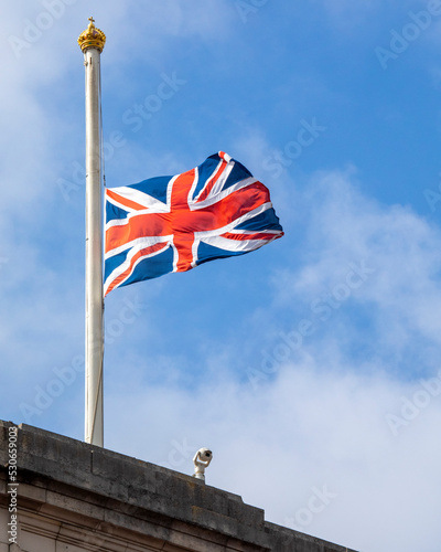 Union Flag at Half Mast to Mark the Death of Queen Elizabeth II at Buckingham Palace photo