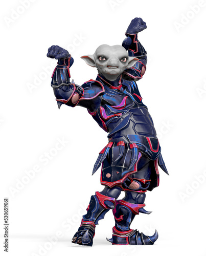 little alien warrior is doing a bodybuilding pose © DM7