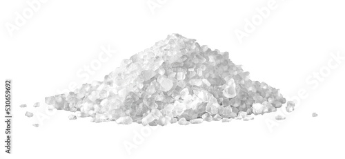 A heap of sea salt on white photo
