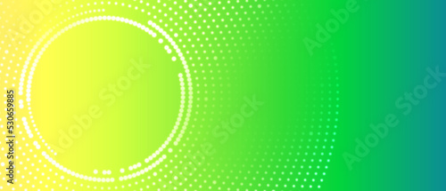 Abstract green gradient banner. Halftone dotted minimal contemporary long background