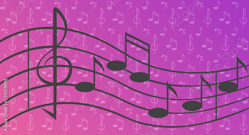 A musical stanza with notes of a lyrical melody. Musical accompaniment