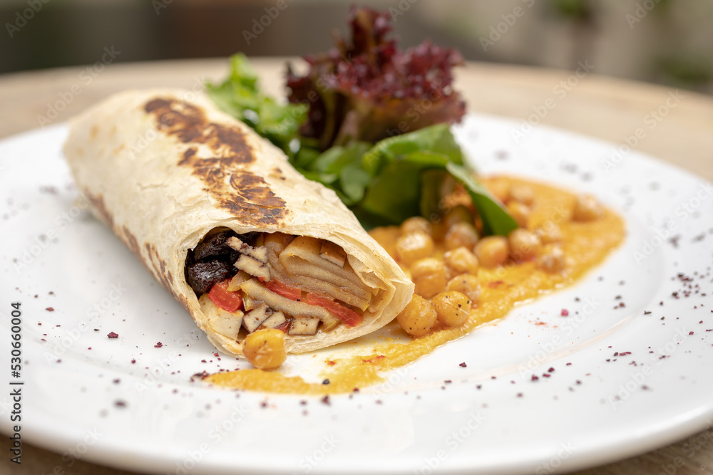 Vegetarian dishes such as salads, quinoa, avocado, vegetables and wraps