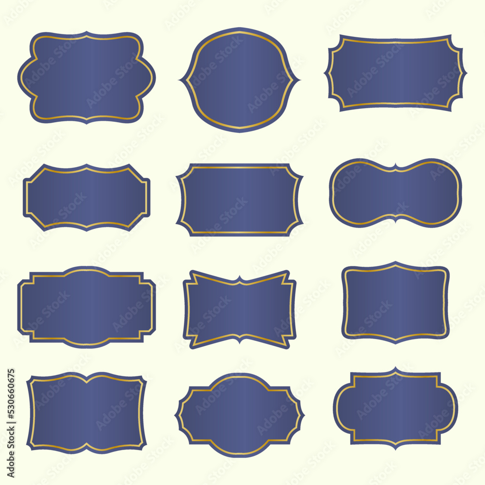 Collection of blank vintage labels. Vector illustration