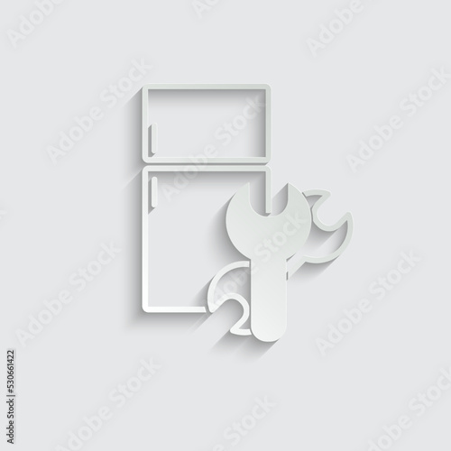 refrigerator  repair icon.  fridge repair icon