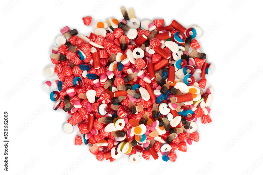 Tasty mix of jelly colorful candies isolated on a white background. Tasty mix of jelly colorful candies isolated on a white background.