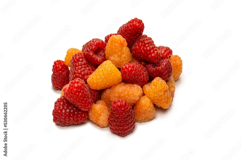 Tasty raspberries isolated on white background. Tasty raspberries isolated on white background.
