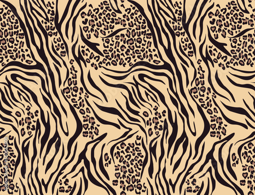 pattern zebra and leopard print animal print background, seamless mix design