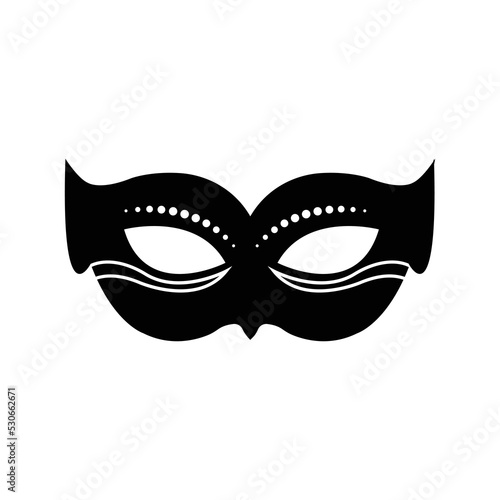Carnival costume eye mask icon | Black Vector illustration |