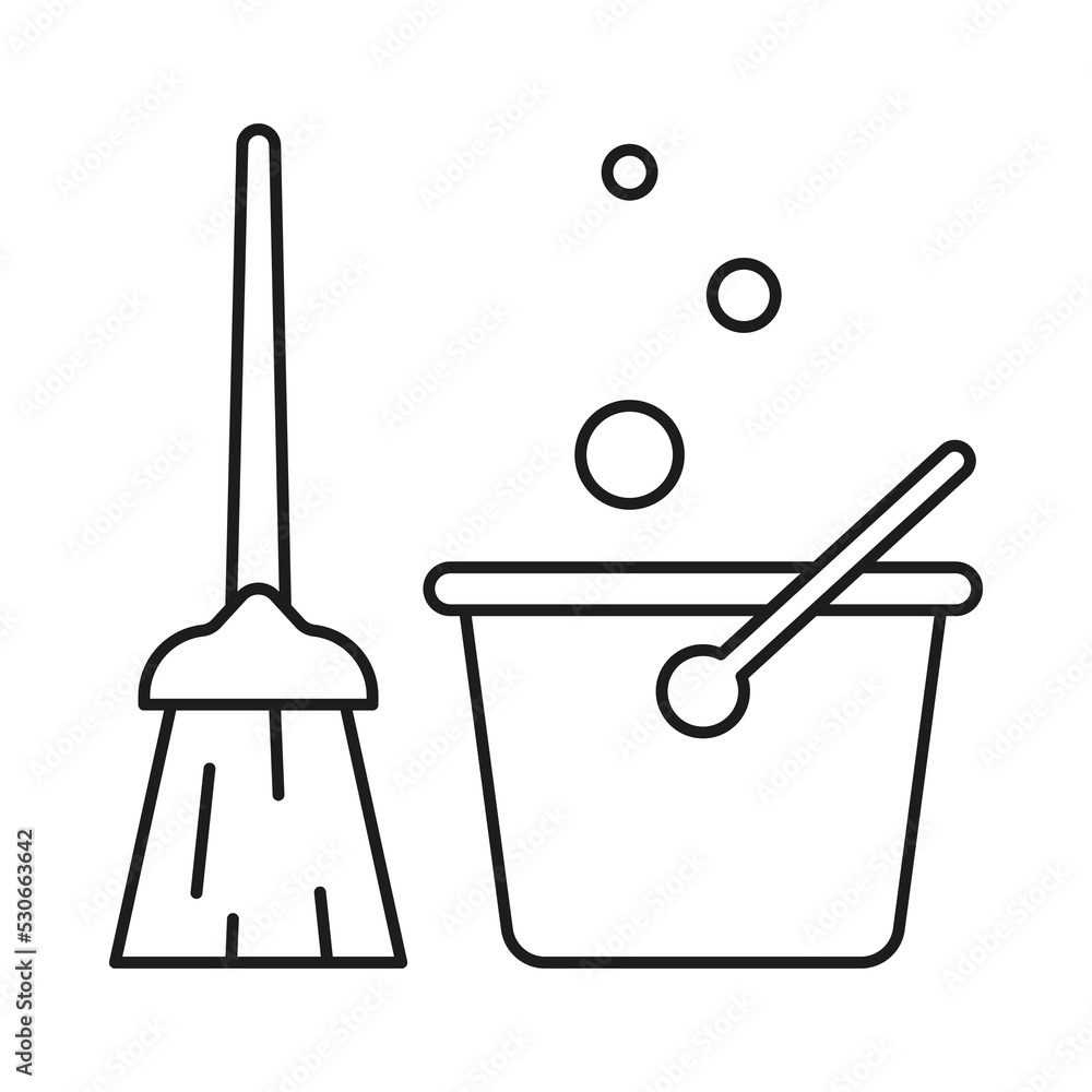 Housekeeping Simple Line Housekeeping concept line icon. Simple element illustration ...