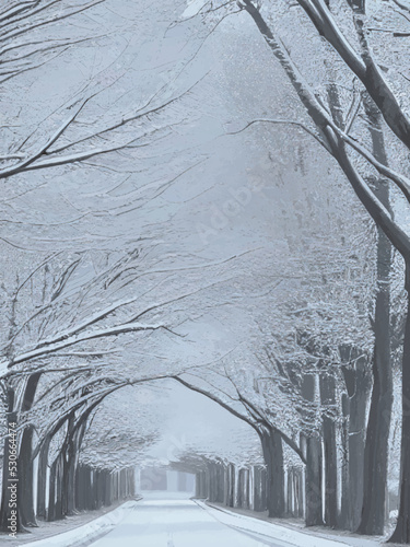 snow covered trees