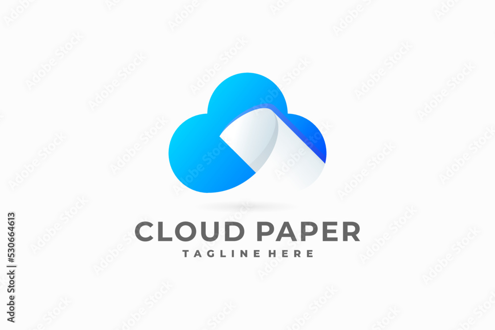 cloud paper logo, document cloud logo