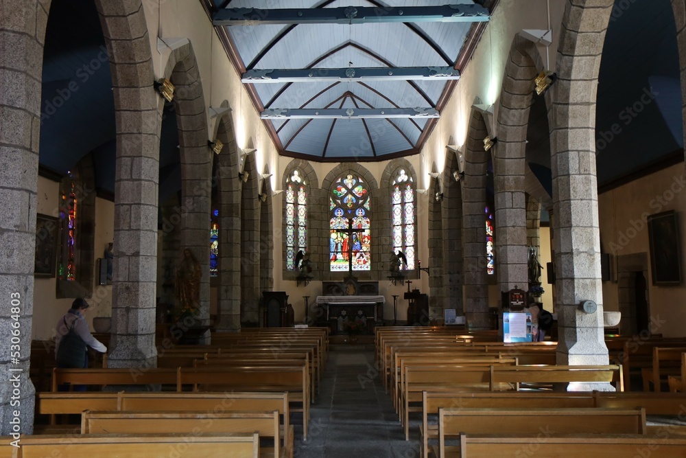 L'église Saint Joseph, construite au 19eme siècle, village de Pont-Aven, département du Finistere, Bretagne, France