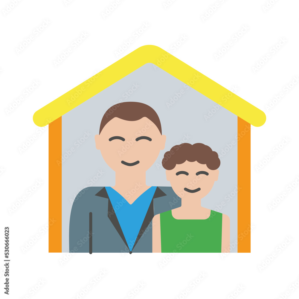 Home, family colored icon. Simple colored element illustration. Home, family concept symbol design from family set. Can be used for web and mobile