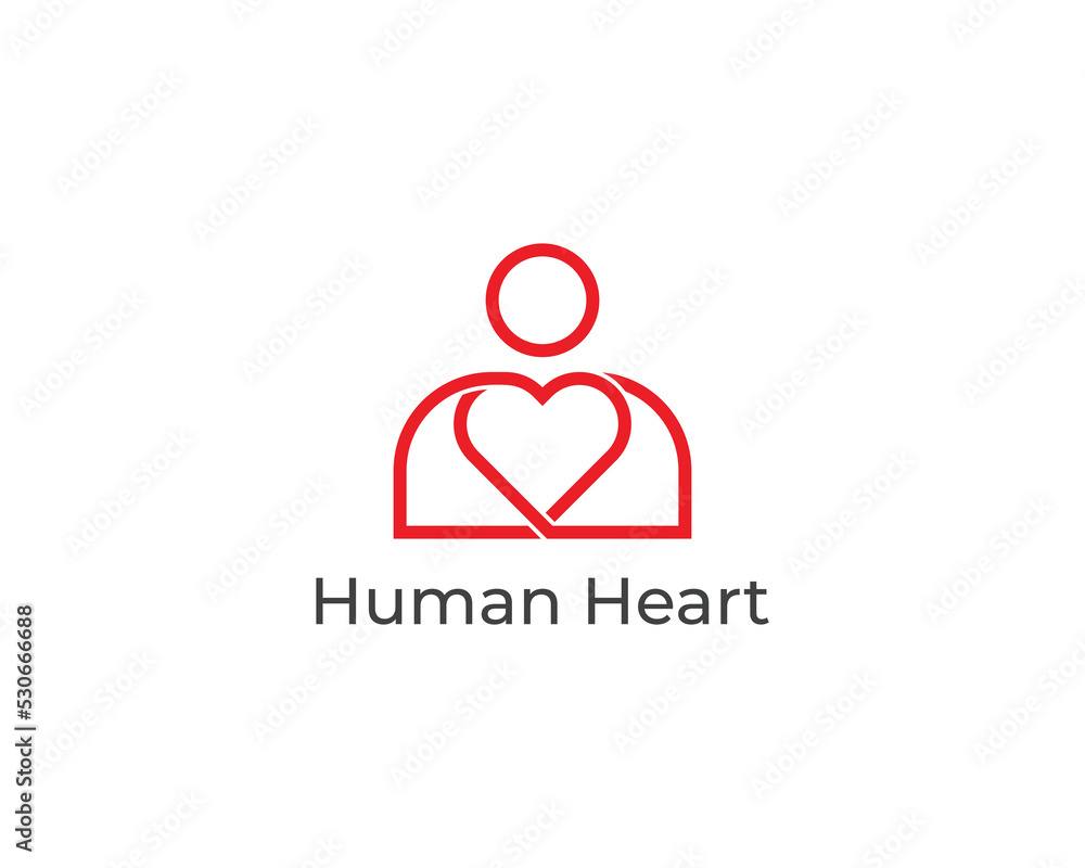 Human Heart Logo Concept icon symbol sign Design Element. Love, Health Care, Medical Logotype. Vector illustration logo template Human Heart Logo Concept icon symbol sign Design Element. Love, Health Care, Medical Logotype. Vector illustration logo template