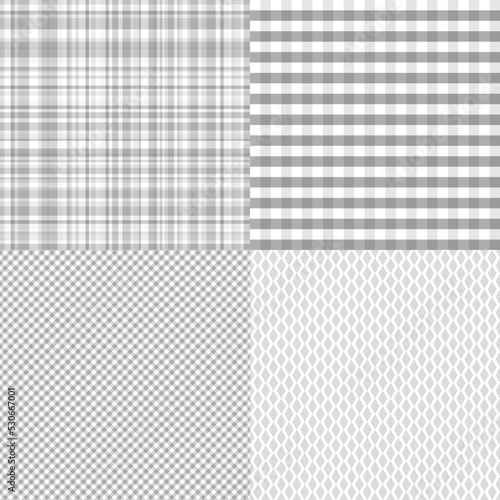 Seamless banner. Set of abstract patterns. Seamless texture. Black and white illustration
