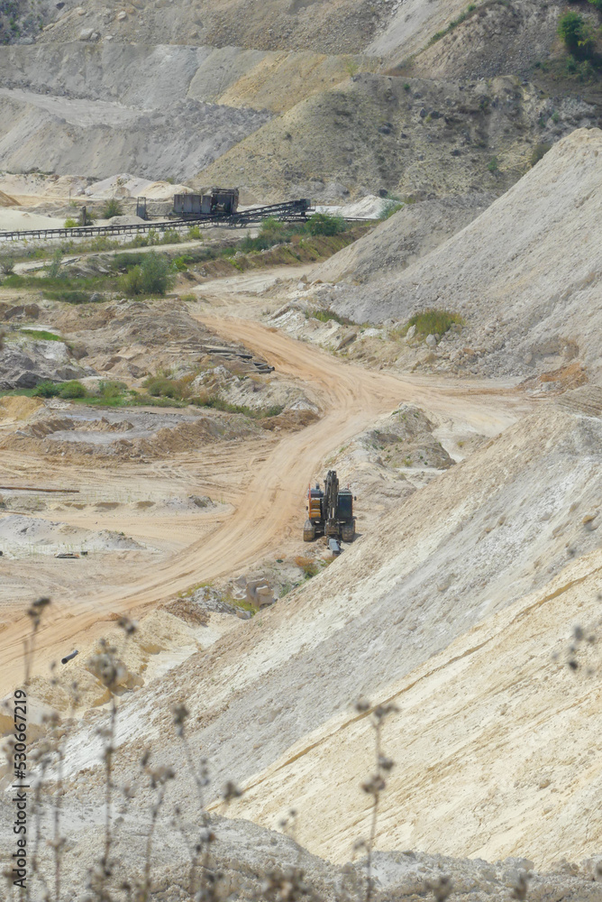 View on a quarry of sand and mineral. surface mining site. View on a quarry of sand and mineral. surface mining site.