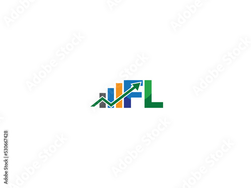 Colorful FL Logo Icon, Creative Fl Financial Logo Letter Vector Image Design