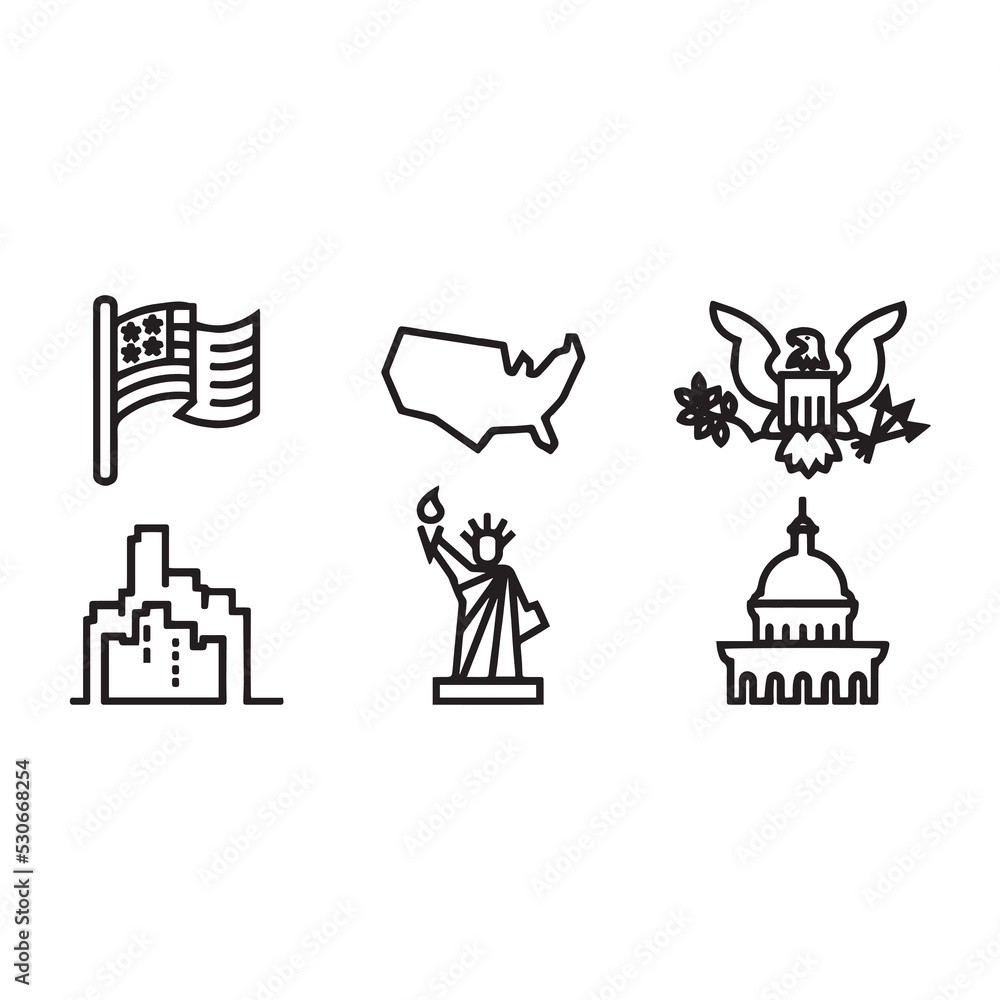 set of icons with landmarks