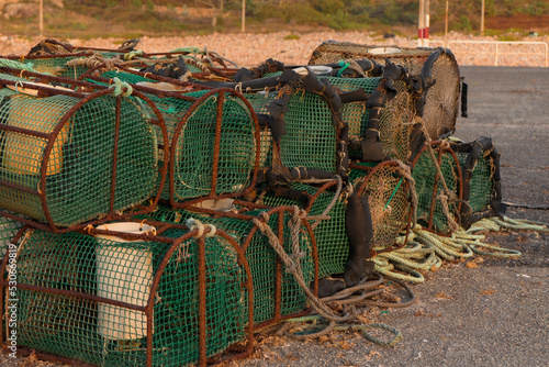 Pots for octopus fishing in Galician lands