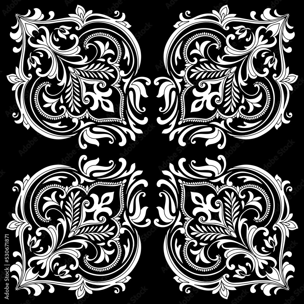 Oriental vector damask patterns for greeting cards and wedding invitations. Oriental vector damask patterns for greeting cards and wedding invitations.